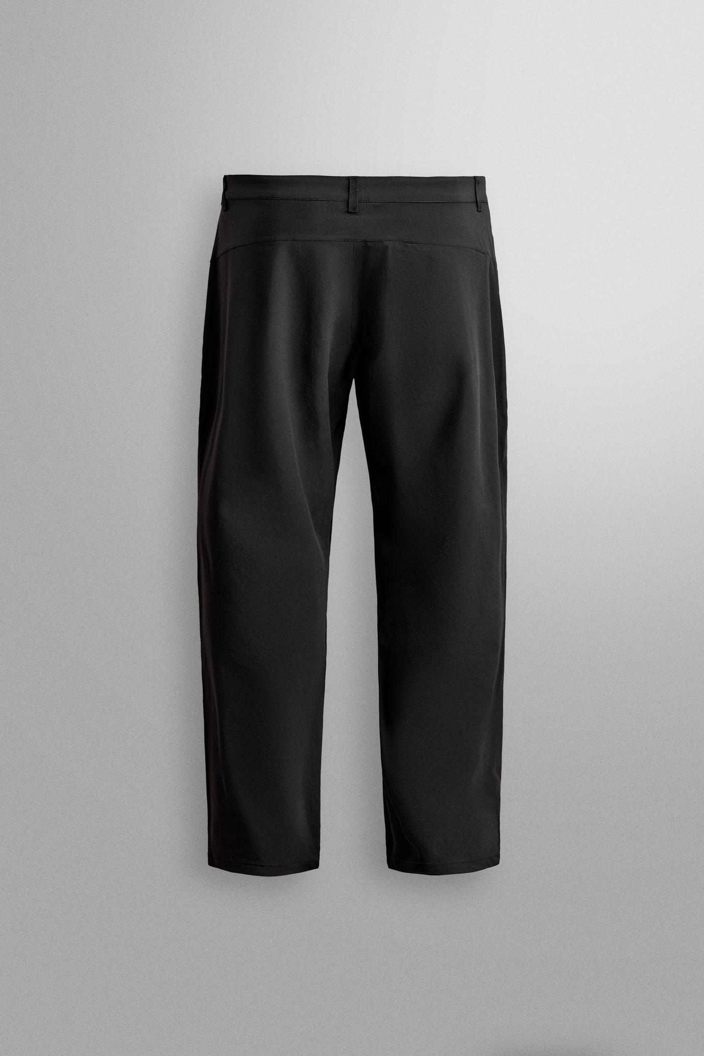 Мужские брюки Zara Technical Pocket, цвет: Чёрный — фото 7
