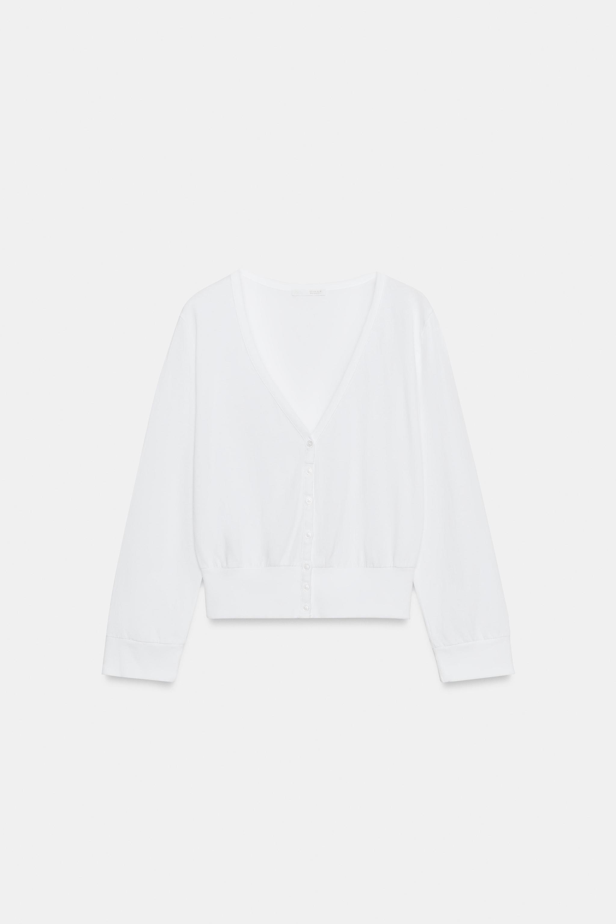 V-NECK BUTTON-UP TOP