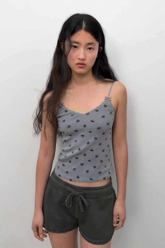 POINTELLE FLORAL TOP from Zara - $29.90