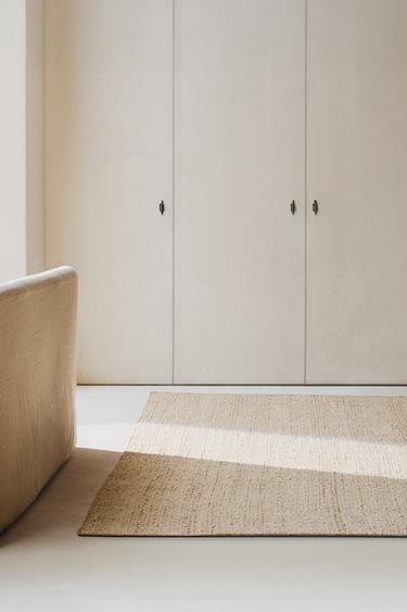 Zara WOVEN JUTE AREA RUG - Light beige