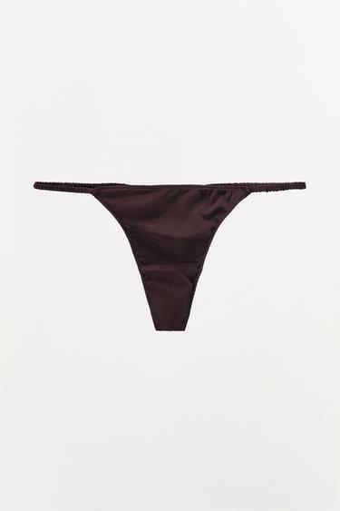STRING AVEC SOIE ÉDITION LIMITÉE - Marron de Zara - Image 3