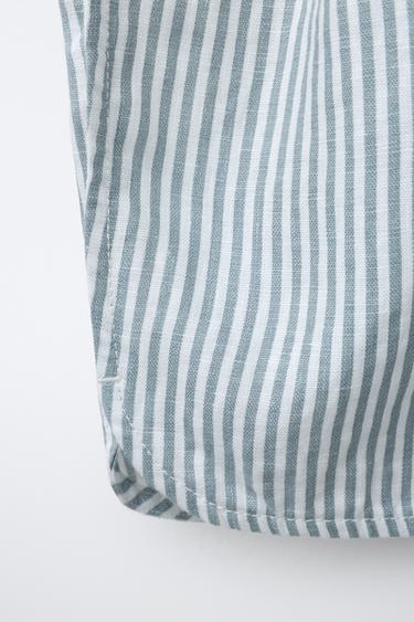 PANTALON À RAYURES 100 % LIN - Rayures de Zara - Image 3