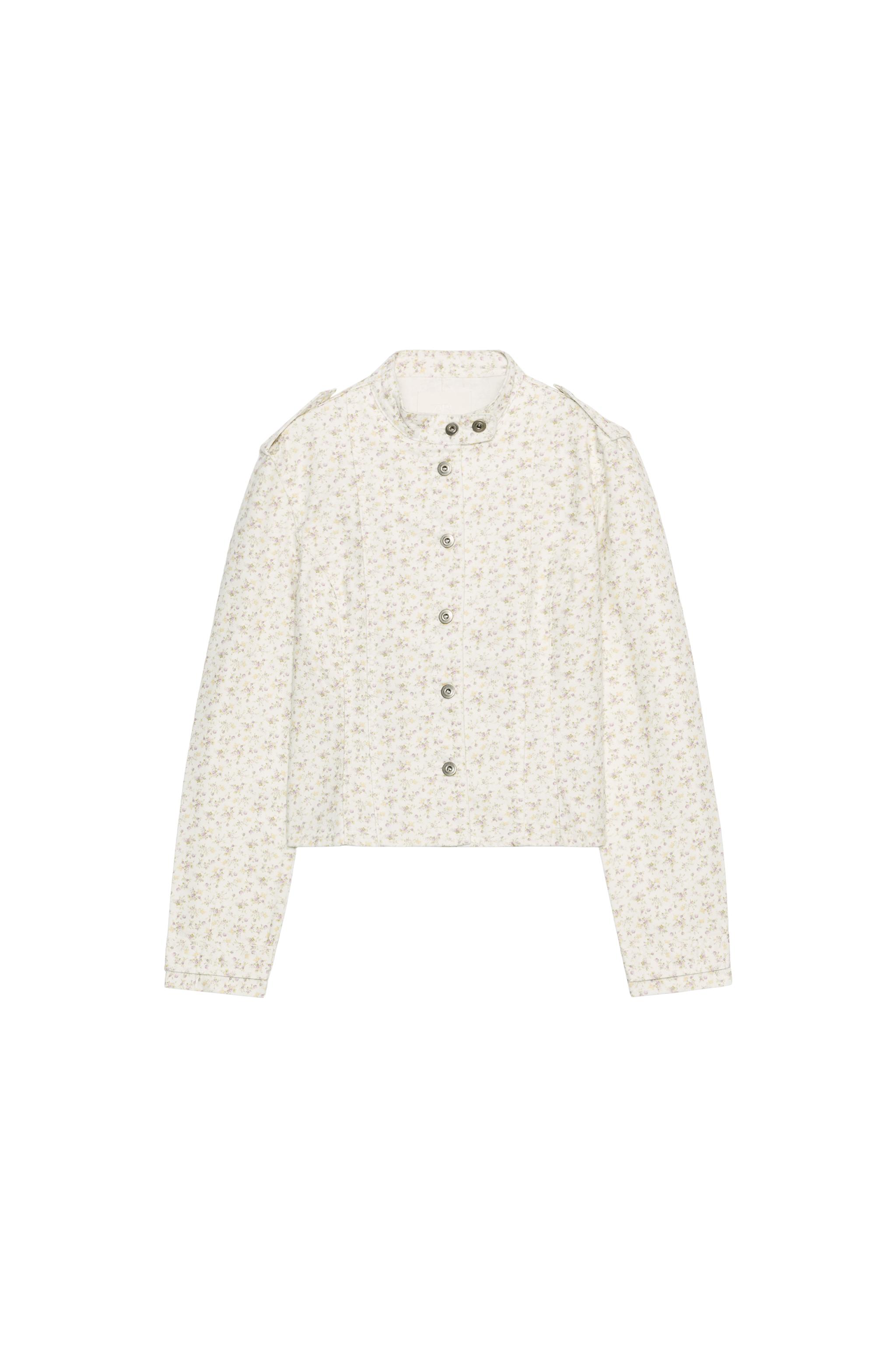 TRF FLORAL PRINT DENIM JACKET