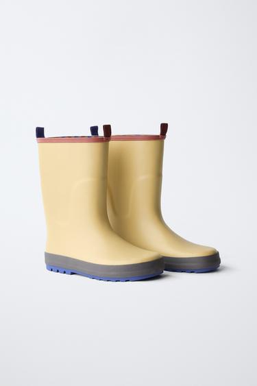 COLOUR BLOCK WELLIES - Sand Brown by Zara - Image 4