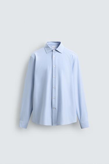 CAMISA REGULAR FIT - Crudo / Azul de Zara
