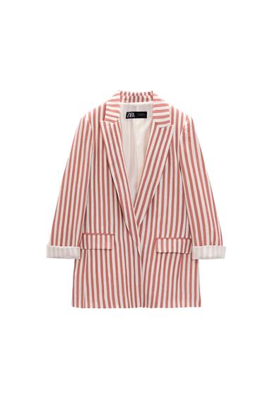 STRIPED POCKETED BLAZER