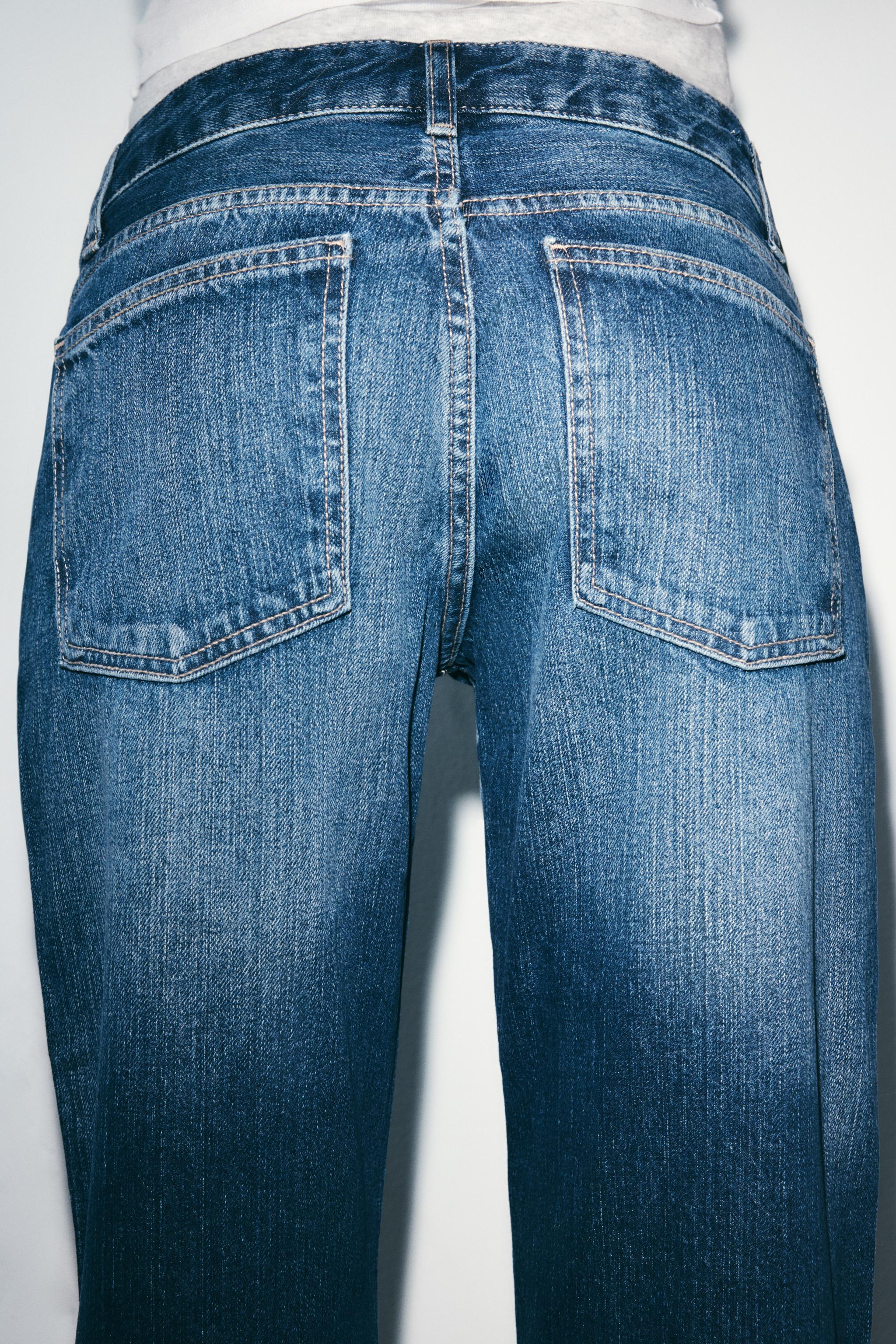Zara Trf Geniş Paça Düşük Bel Jean görsel 7
