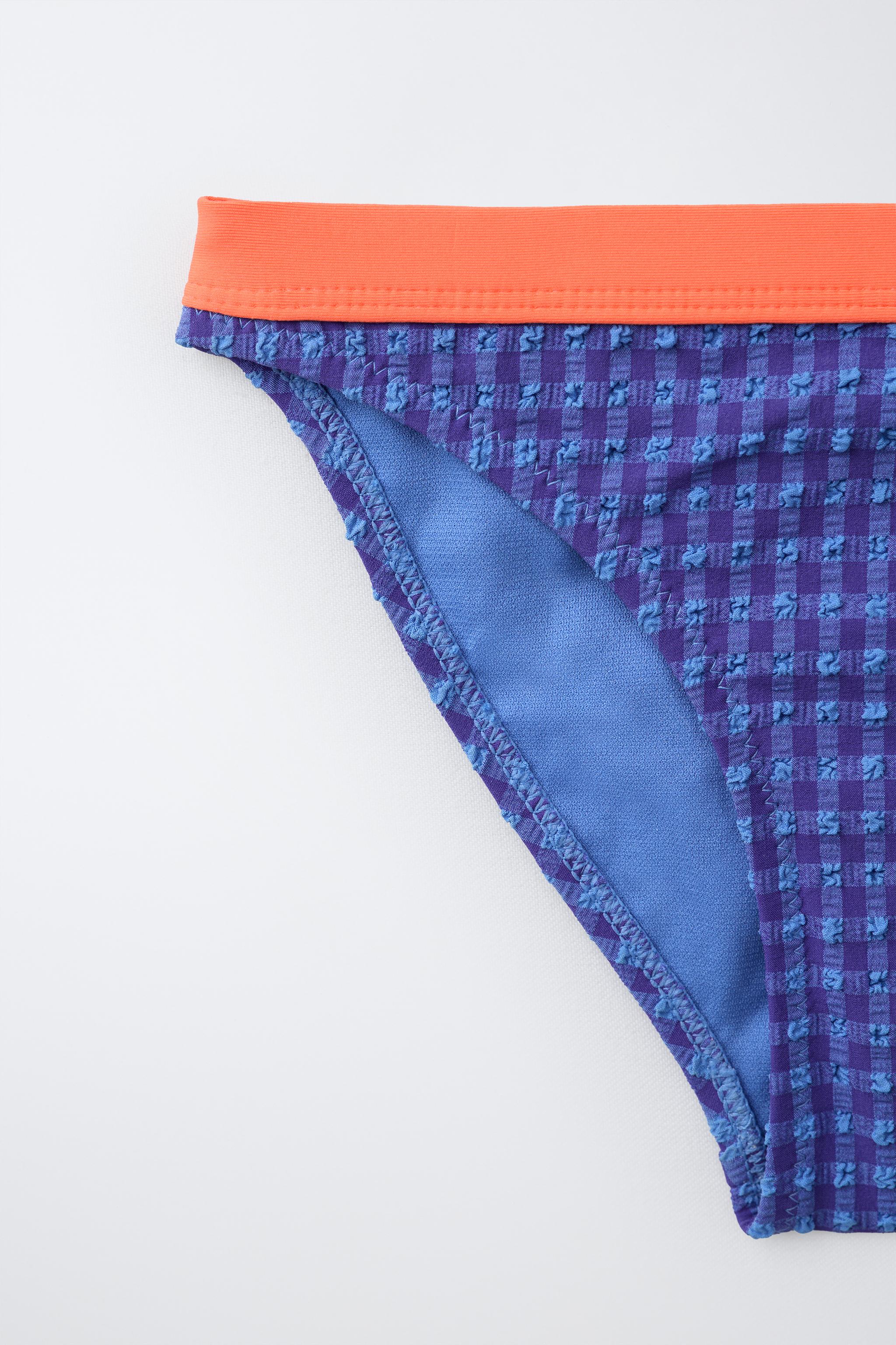 6-14 ANS/ BIKINI CARREAUX VICHY LISERÉS CONTRASTE