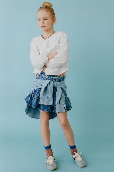 DENIM PAREO SKIRT - Blue by Zara
