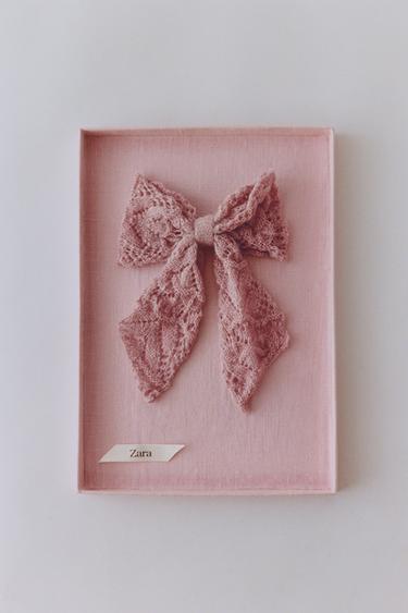 LAZO PASADOR PUNTO - Rosa / Blanco de Zara