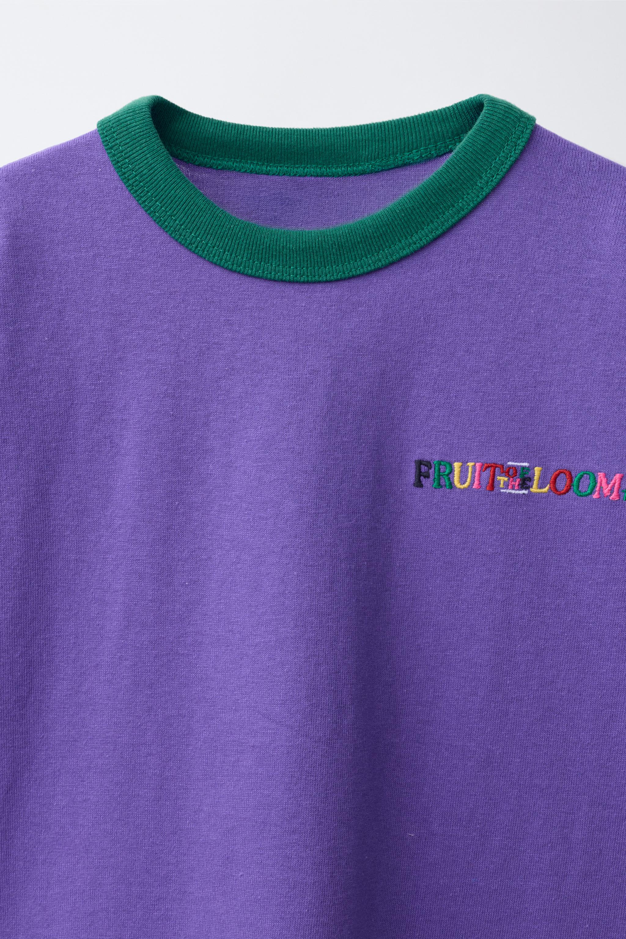 FRUIT OF THE LOOM™ EMBROIDERED CONTRAST T-SHIRT