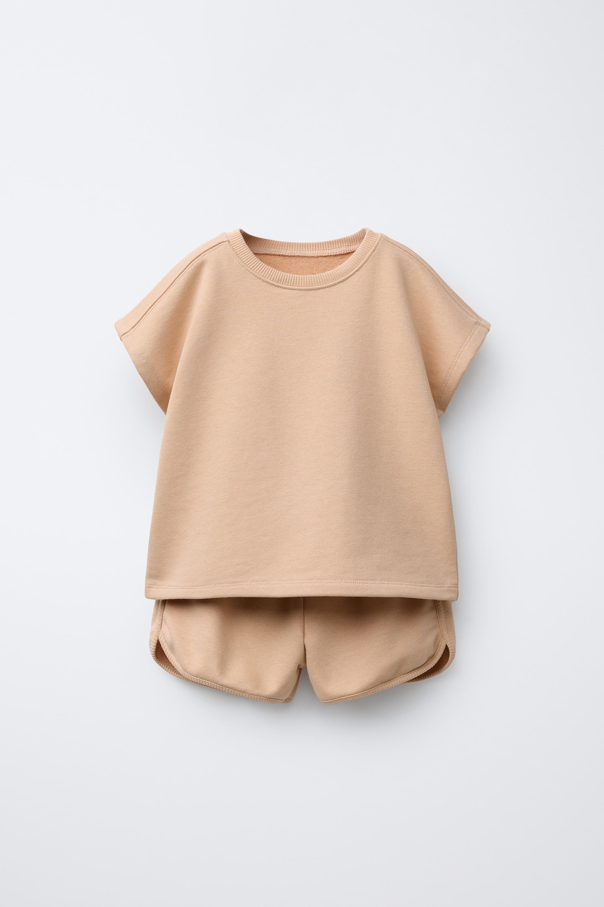 無地Tシャツ＆ショートパンツセット - ベージュ | ZARA Japan / 日本