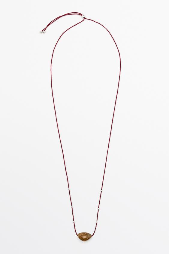Collier gemme irrégulière - Rouge de Zara - Image 0