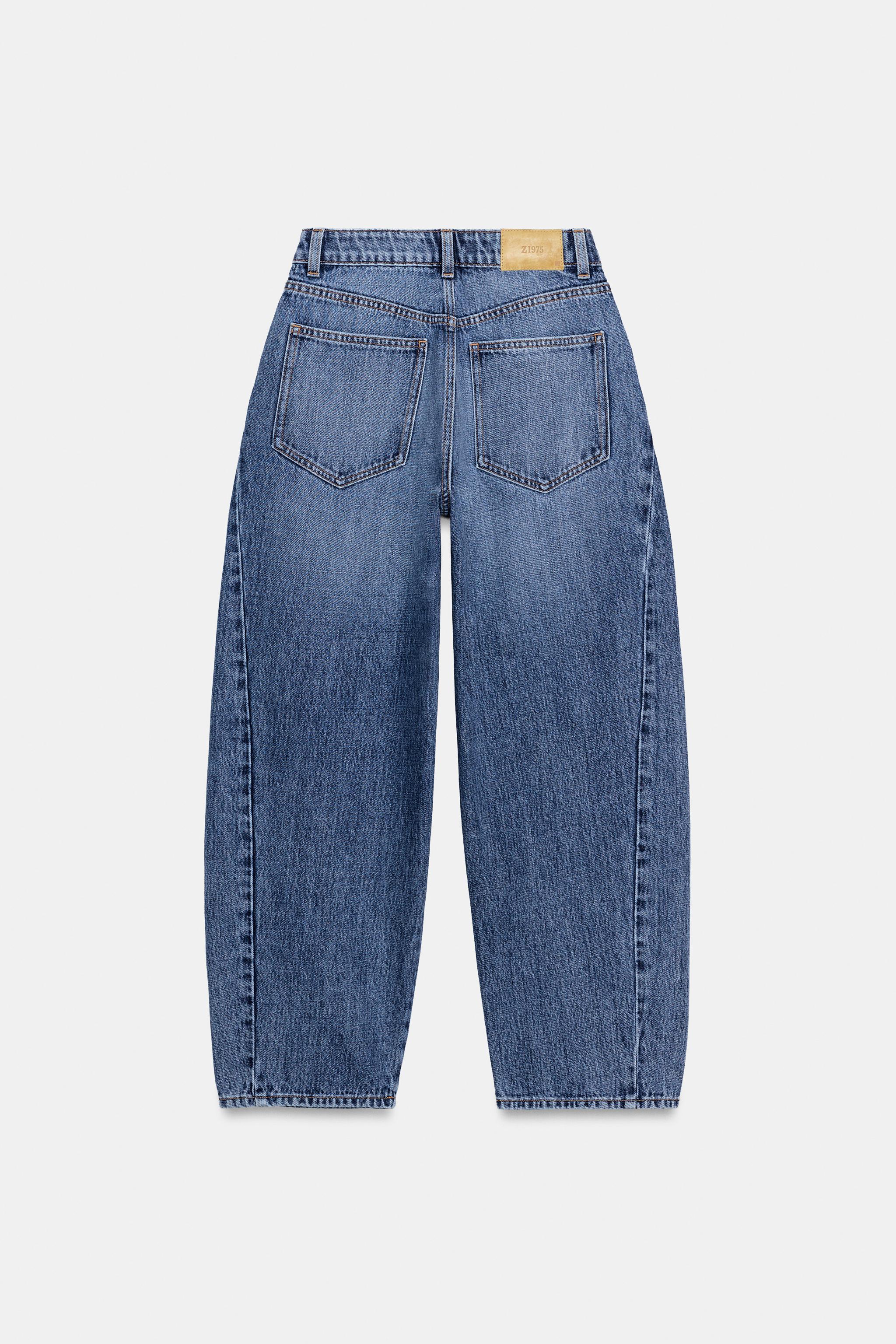 Z1975 ハイウエストバレルシームデニムパンツ - ミディアムブルー