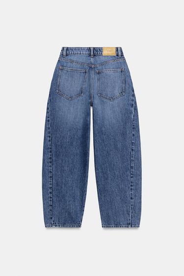 Z1975 HIGH-WAIST BARREL JEANS WITH SEAMS - Mid-blue by Zara - Image 8