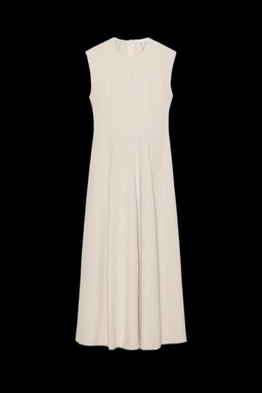 VESTIDO LARGO MANGA SISA - ARENA/MARRÓN de Zara