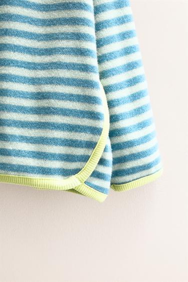 ZARA TIMELESS - STRIPED TOWELLING EFFECT SWEATSHIRT - Mid-blue by Zara