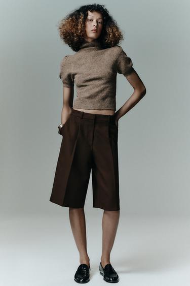 LONG BERMUDA SHORTS WITH BELT - Brown by Zara
