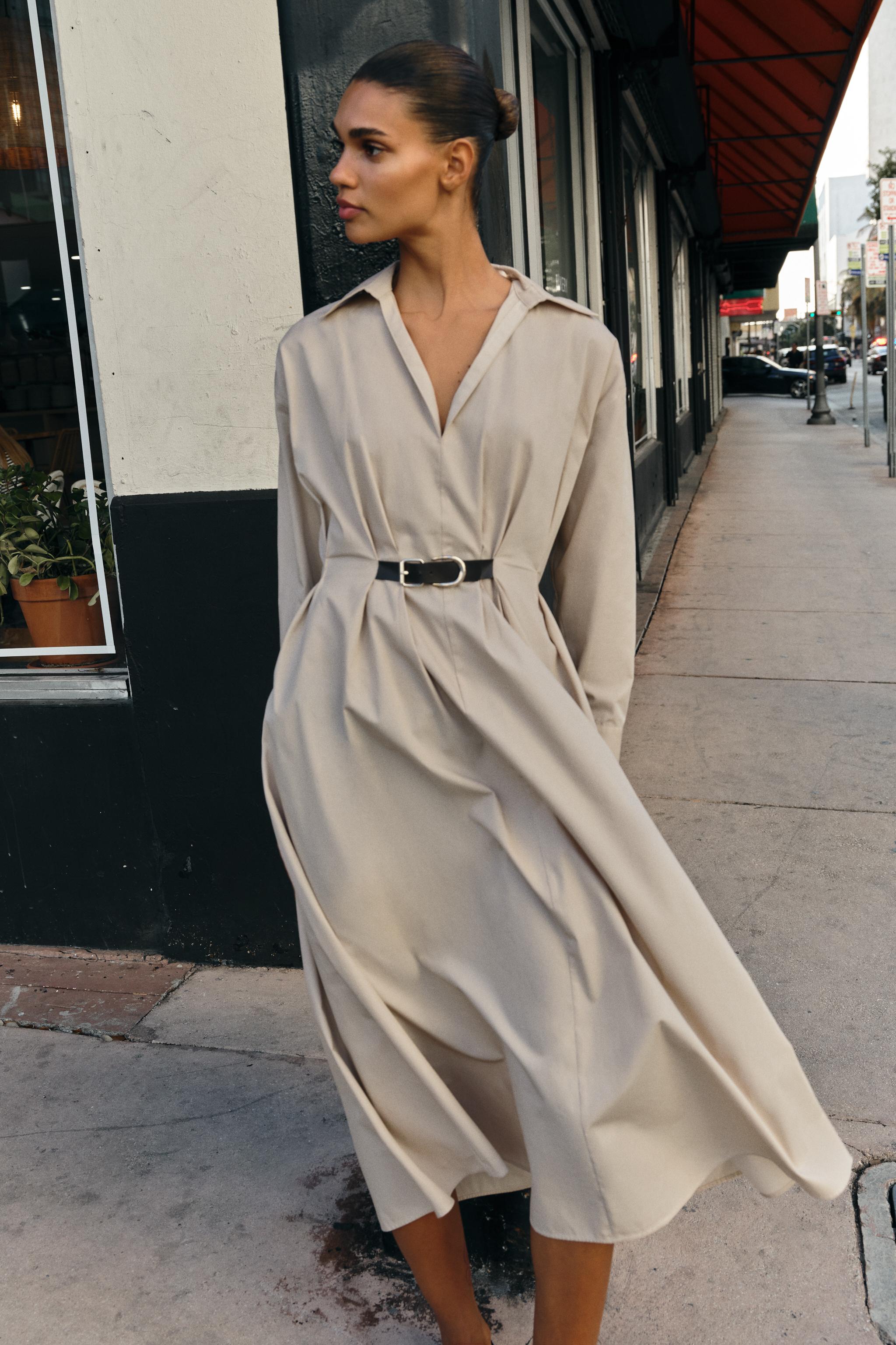 BELTED MIDI DRESS