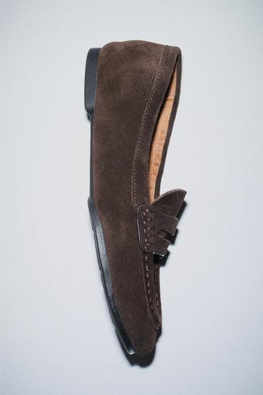 MOCASÍN SERRAJE - Marrón Chocolate de Zara