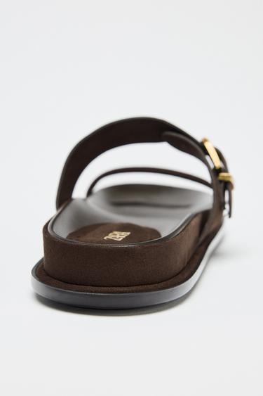 BUCKLE SANDALS - Chocolate Brown by Zara - Image 5
