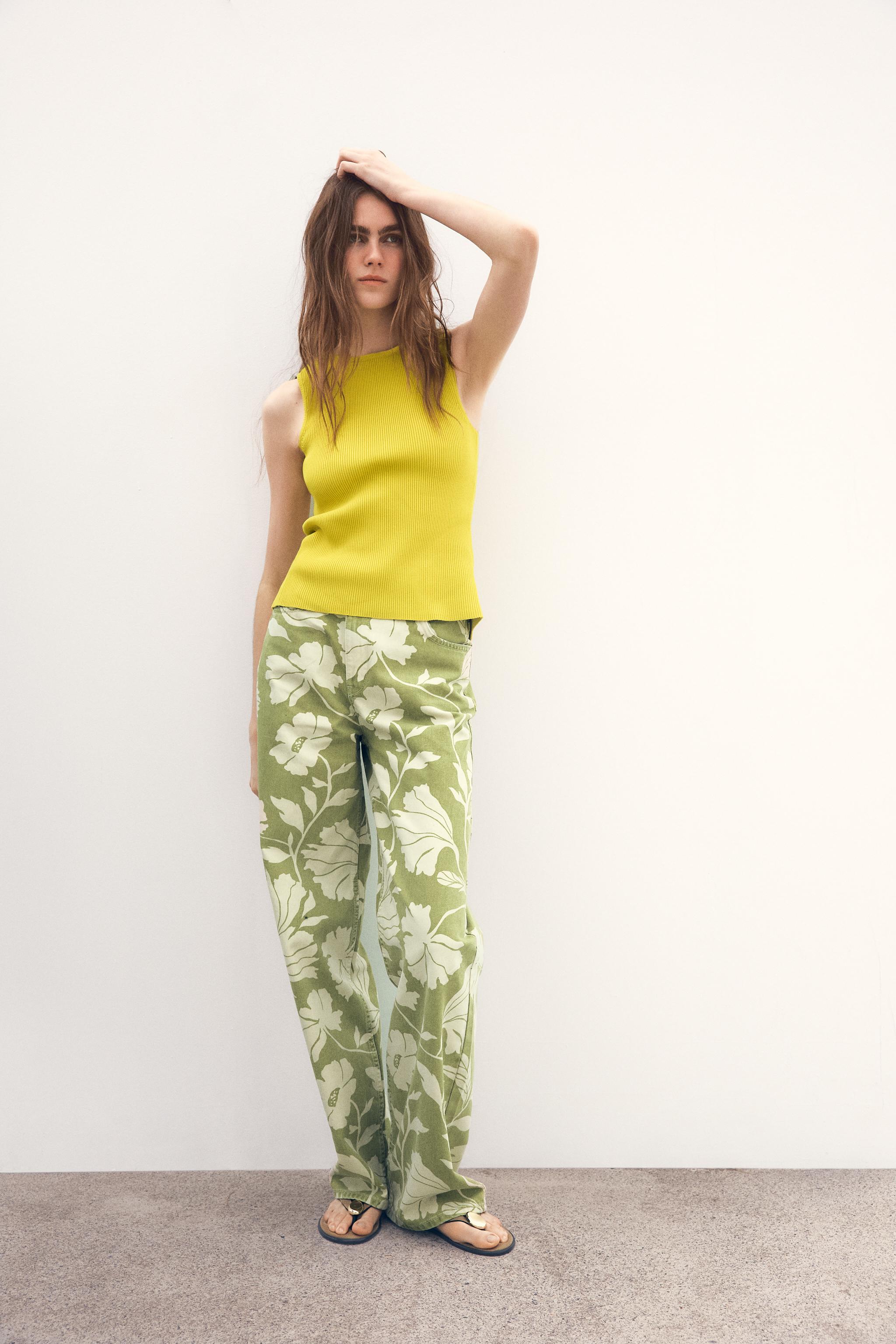 Z1975 STRAIGHT HIGH RISE FULL LENGTH PRINTED JEANS - Ecru