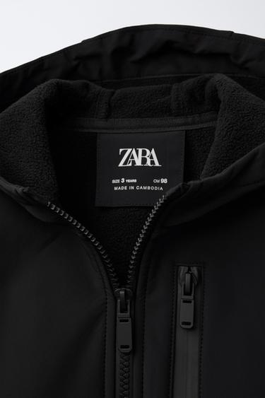 LINED HOODED JACKET - Black by Zara - Image 2