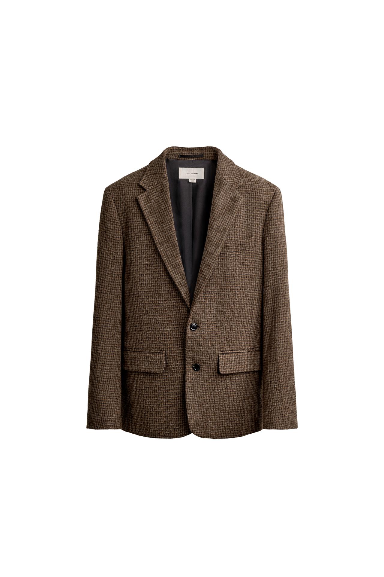 REGULAR FIT HOUNDSTOOTH SUIT BLAZER
