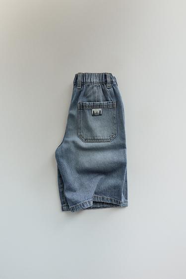 SLOUCHY DENIM BERMUDA SHORTS - Mid-blue by Zara