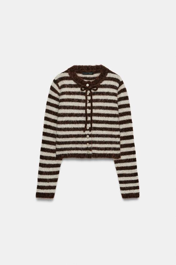 JERSEY PUNTO RAYAS - Rayas marrones de Zara - Imagen 0