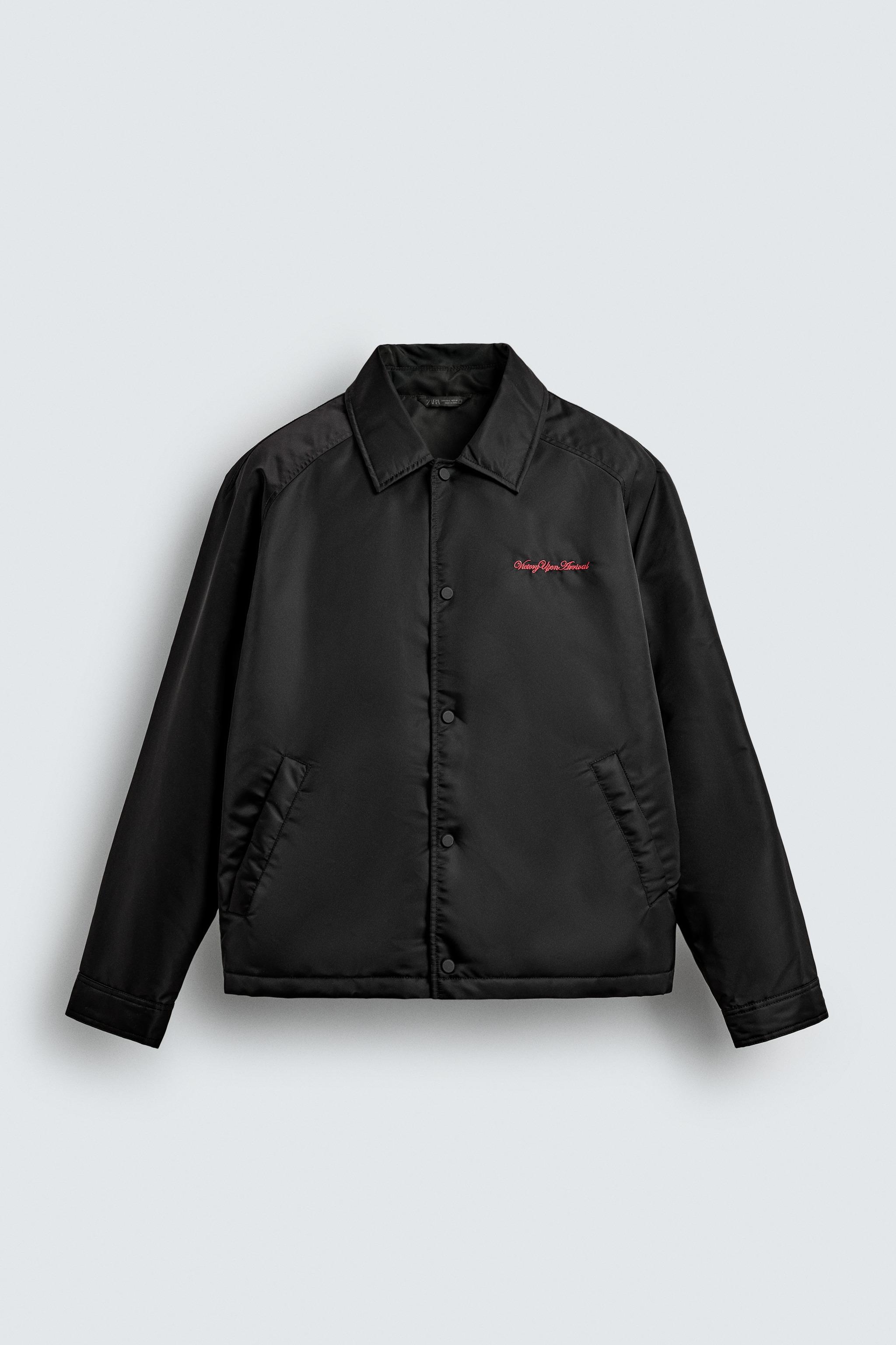 ホースパッチ付きボクシーフィットジャケット - ブラック | ZARA Japan