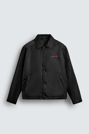 ホースパッチ付きボクシーフィットジャケットブラックZaraのホースパッチ付きボクシーフィットジャケット - ブラック