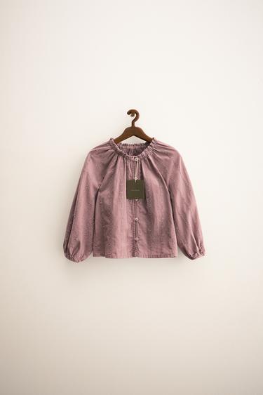 Zara ZARA TIMELESS - SWISS EMBROIDERED BLOUSE - Dusty mauve