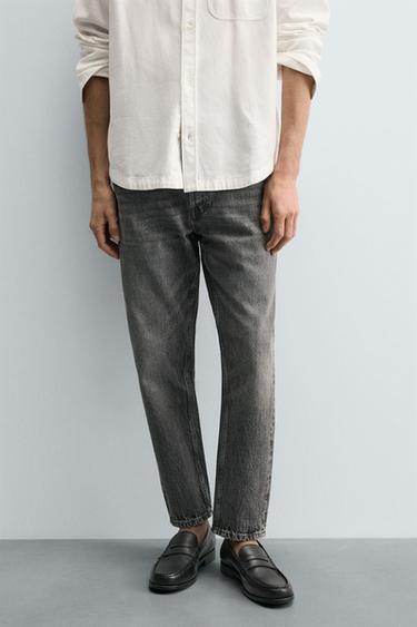 SLIM CROPPED FIT JEANS - Grey by Zara
