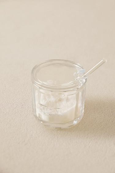 GLASS SUGAR BOWL WITH LID - 990 by Zara