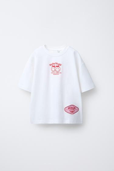 Zara SMILEYWORLD ® PRINT AND PATCH T-SHIRT - White