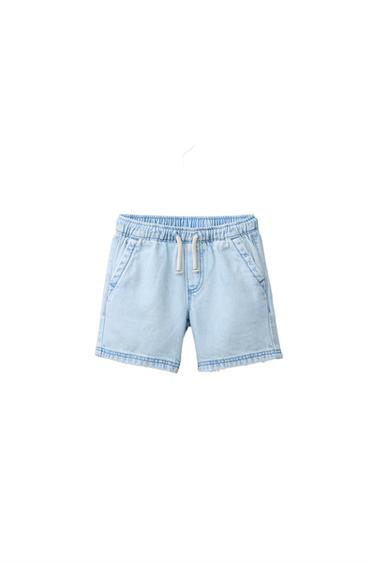 DENIM BERMUDA SHORTS WITH LABEL - Light blue by Zara