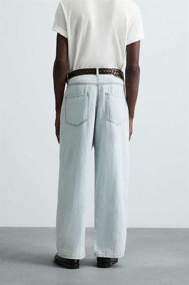 LIGHTWEIGHT LOOSE WIDE-LEG JEANS - Light blue by Zara - Image 2
