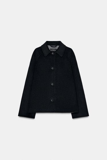 Zara 羊毛混紡夾克 ZW COLLECTION - 黑色