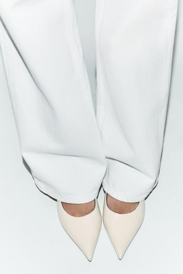 HEELED SLINGBACK SHOES - Ecru by Zara