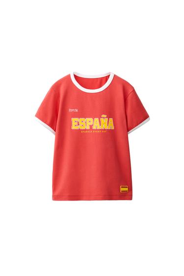 CAMISETA ESTAMPADO ESPAÑA - Rojo de Zara