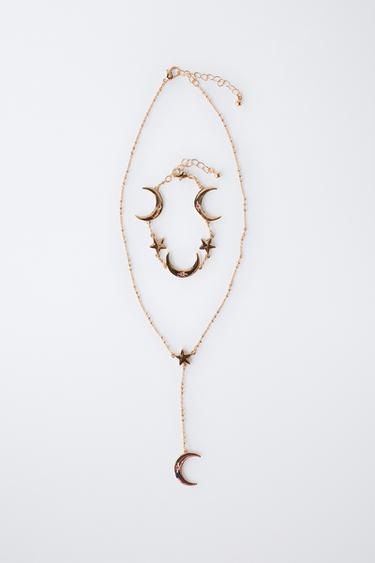 PARURE COLLIER ET BRACELET LUNE - Doré de Zara - Image 3