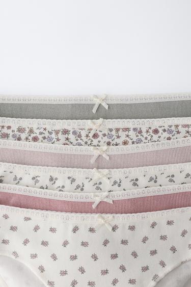 Zara 6-14 YEARS / SIX-PACK OF TINY FLORAL UNDERWEAR - Pink