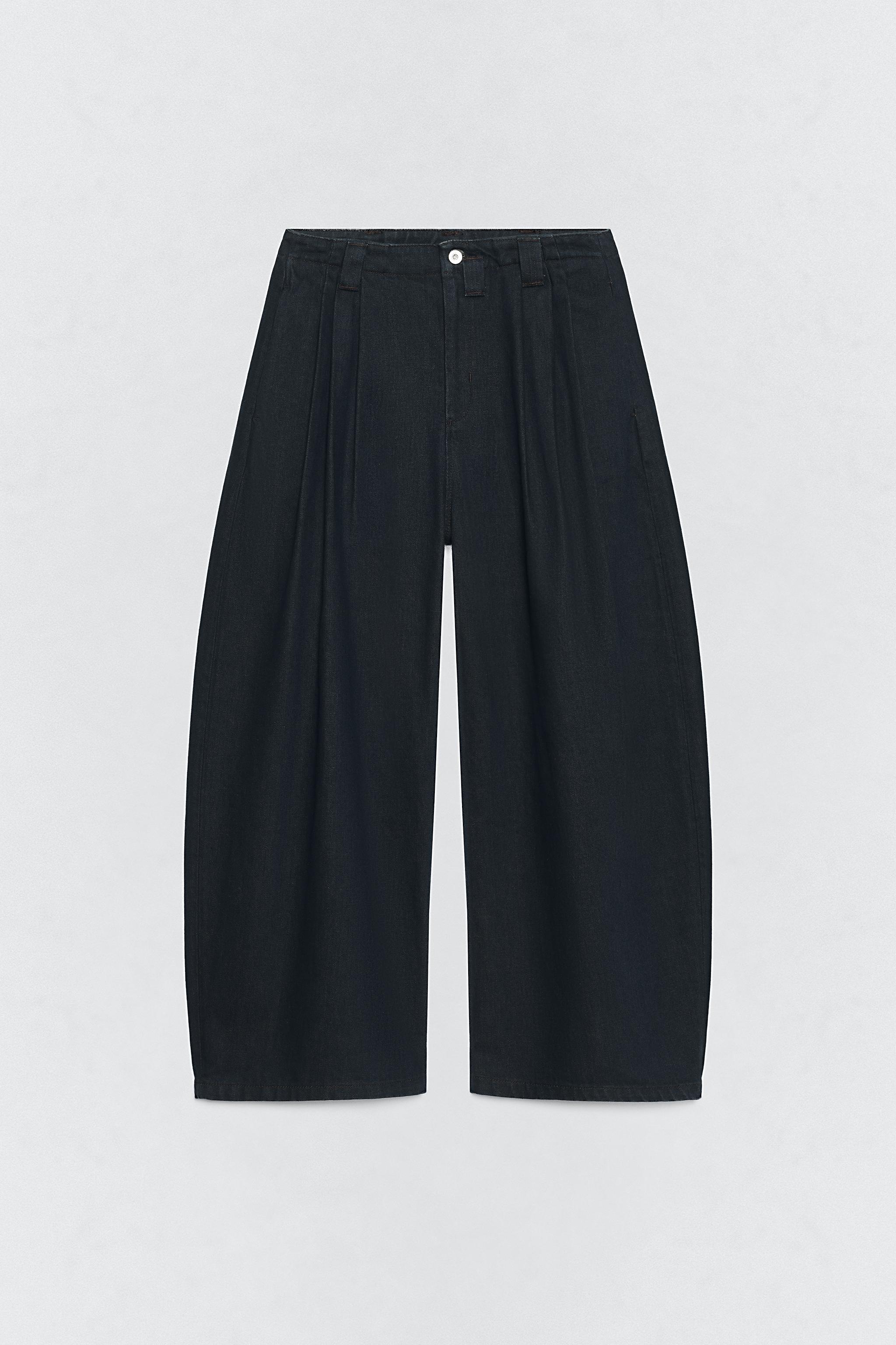 ダーツ入りワイドレッグデニムパンツ SOSHIOTSUKI X ZARA - ブルー