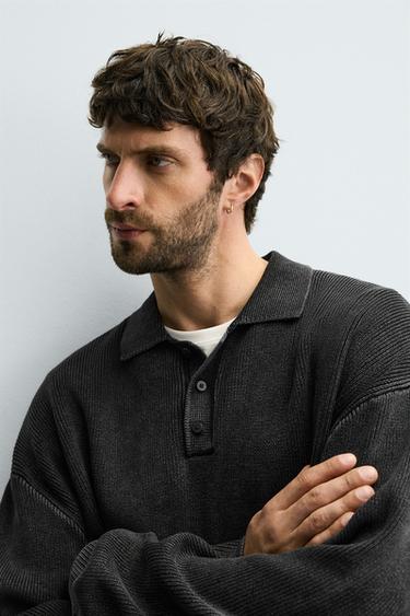 POLO PUNTO LAVADO - Negro de Zara