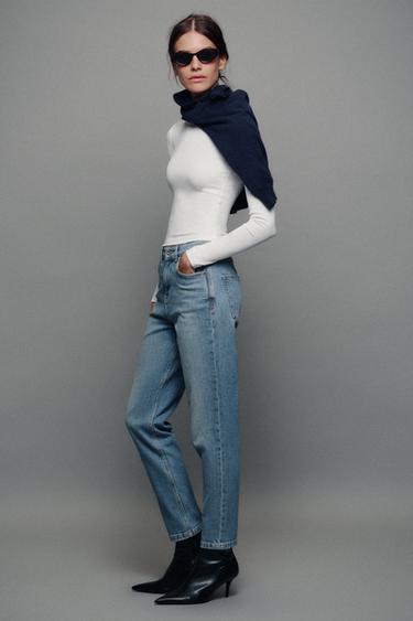 JEANS Z1975 MOM FIT TIRO ALTO - Índigo de Zara