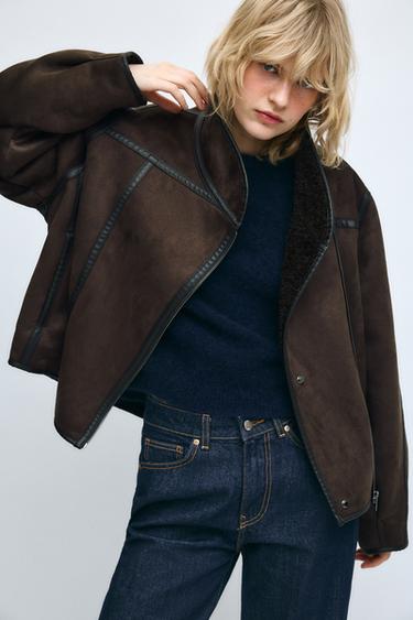 CAZADORA DOBLE FAZ ZW COLLECTION - Marrón oscuro de Zara
