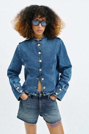 VESTE EN DENIM Z1975 À BOUTONS DORÉS - Bleu moyen de Zara