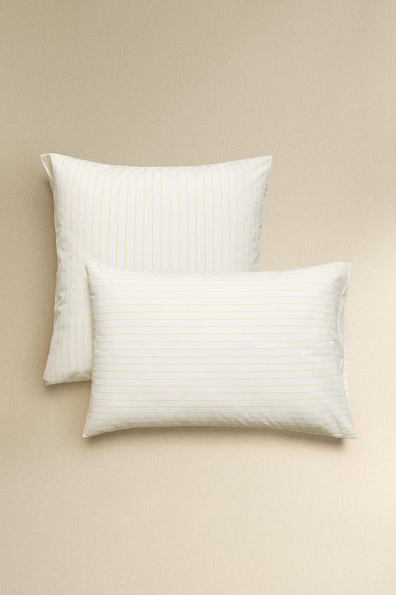 FUNDA ALMOHADA ALGODÓN LAVADO RAYAS - Amarillo de Zara - Imagen 0