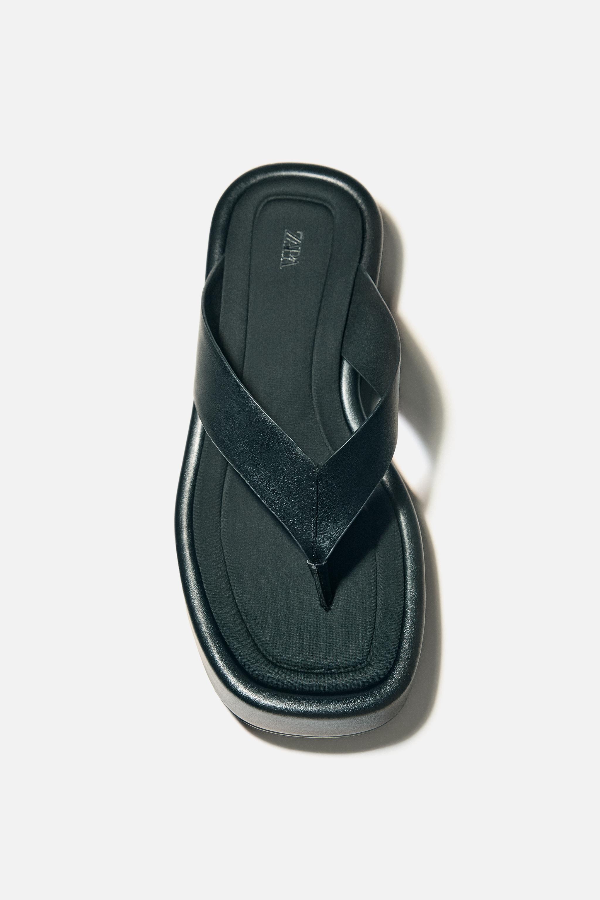 スペイン発送 ZARA レザープラットフォームヒールサンダル 新作 210.jpg